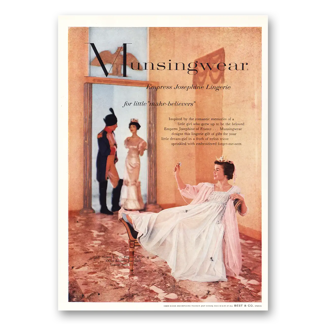 1955 Munsingwear Print Ad | Empress Josephine