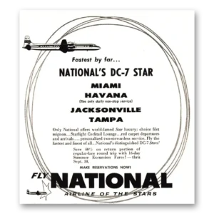1955 National Airlines Print Ad | Dc7 Miami