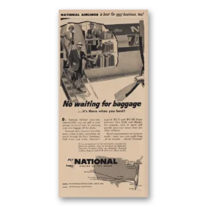 1955 National Airlines Print Ad | Baggage