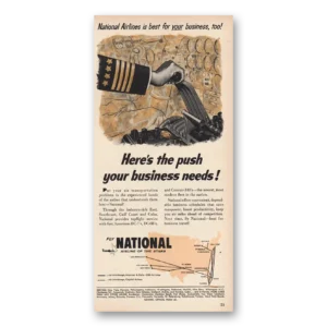 1955 National Airlines Print Ad | Heres The Push