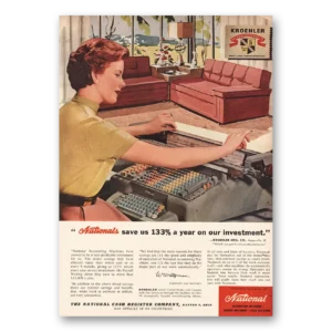 1954 National Cash Register Print Ad | Kroehler