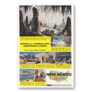 1955 New Mexico Print Ad | Carlsbad Cavern