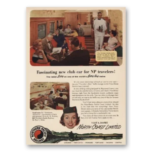 1955 Northern Pacific Railway Print Ad | Fascinating New Club