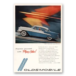 1955 Oldsmobile Holiday Print Ad | Express Yourself With Flying Colors