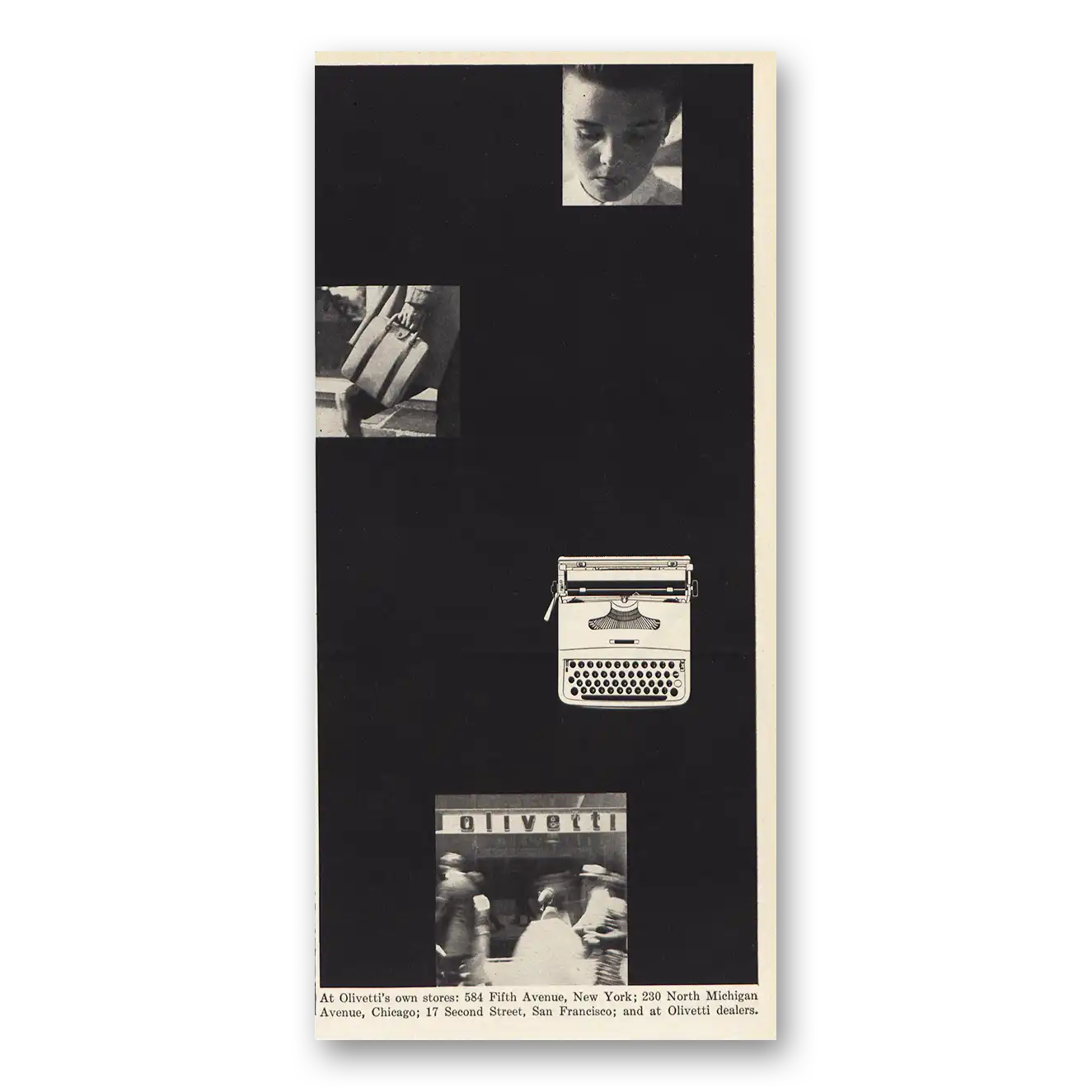 1955 Olivetti Typewriter Print Ad | Area Stores