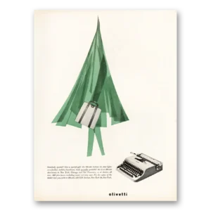 1955 Olivetti Print Ad | Lettera 22 Typewriter Christmas Tree