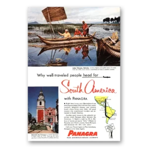 1955 Panagra Airlines Print Ad | Lake Titicaca