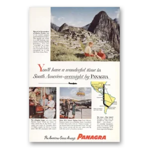 1955 Panagra Airlines Print Ad | Machu Picchu