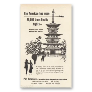 1955 Pan Am Print Ad | Trans Pacific Flights