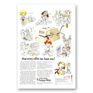 1955 Pitney Bowes Postage Meter Print Ad | Every Office