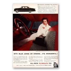 1955 Plymouth Print Ad | Blue Jeans Or Ermine
