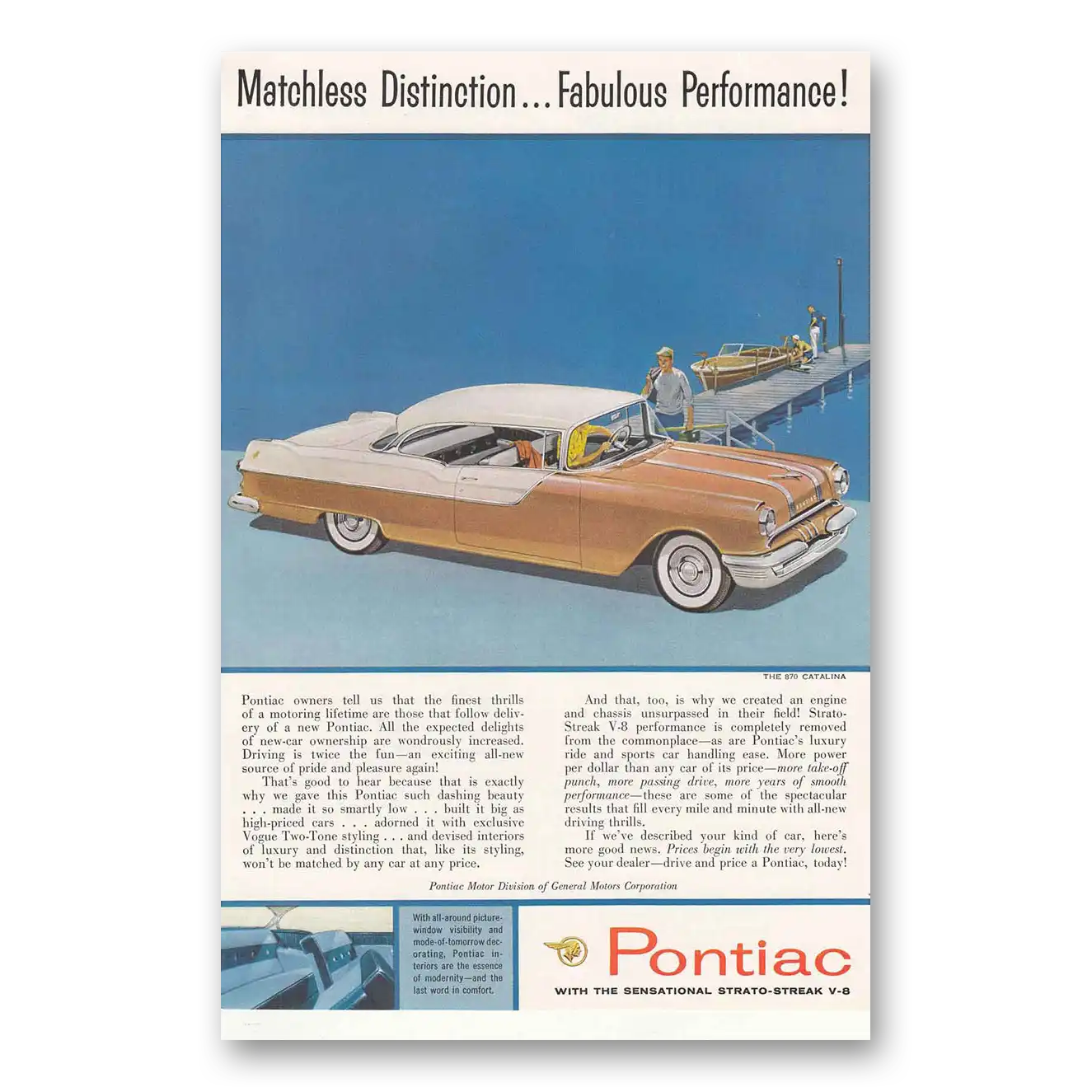 1955 Pontiac Catalina Print Ad | Matchless Distinction