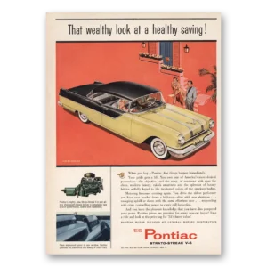 1955 Pontiac Catalina Print Ad | Strato Streak V8 Wealthy Look