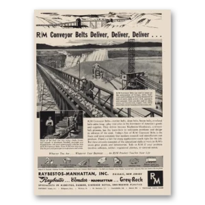 1955 Raybestos Manhattan Print Ad | Conveyor Belts