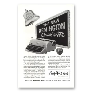 1955 Remington Typewriter Print Ad | Quiet Riter