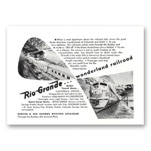 1955 Denver & Rio Grande Western Railroad Print Ad | Wonderland