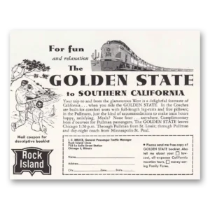 1955 Rock Island Lines Print Ad | Golden State