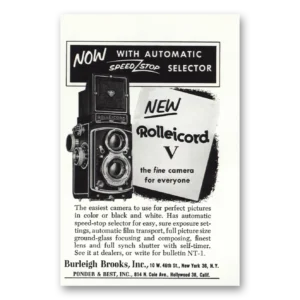 1955 Rolleicord Camera Print Ad | Speed Stop