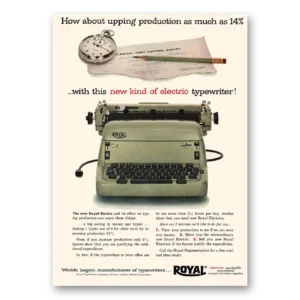 1955 Royal Typewriter Print Ad | New Electric
