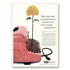 1955 Royal Typewriter Print Ad | Chrysanthemum