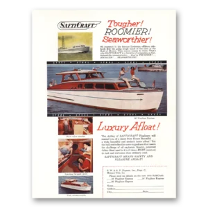 1955 SaftiCraft Flagliner Print Ad | Roomier Seaworthier
