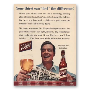 1955 Schlitz Beer Print Ad | World Series