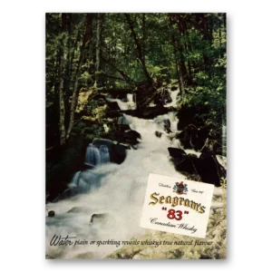 1955 Seagrams 83 Whisky Print Ad | Water Plain