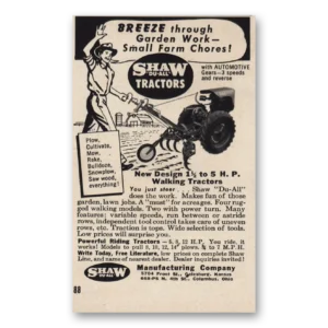 1955 Shaw Tractors Print Ad | Breeze Through