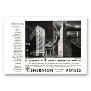 1955 Sheraton Hotels Print Ad | Chicago Blackstone