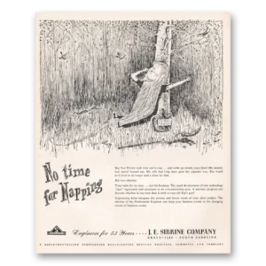1955 J E Sirrine Print Ad | Rip Van Winkle