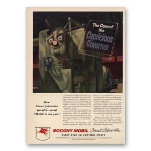 1955 Socony Mobil Oil Print Ad | Capricious Governor