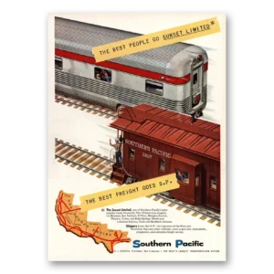 1955 Southern Pacific Print Ad | Best People Go Sunset Limited