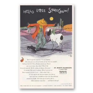 1955 St Marys Blankets Print Ad | Little Scarecrow