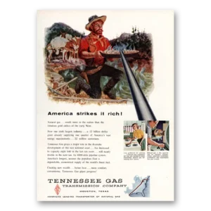 1955 Tennessee Gas Print Ad | Strikes It Rich