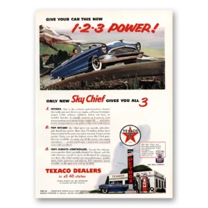 1955 Texaco Sky Chief Gasoline Print Ad | 123 Power