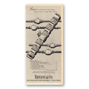 1955 Tiffany & Co Print Ad | Grace Her Wrist Watch