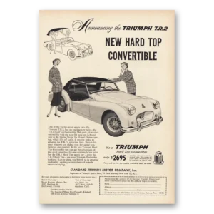 1955 Triumph Print Ad | Hard Top Convertible