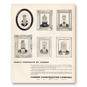 1955 Turner Construction Print Ad | Family Portraits