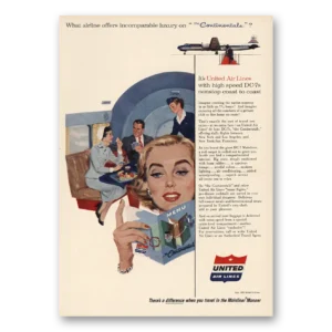 1955 United Airlines Print Ad | Continentals