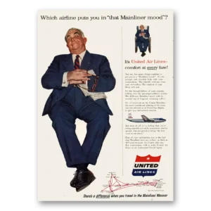 1955 United Airlines Print Ad | Mainliner Mood