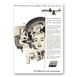 1955 United Airlines Print Ad | Los Angeles