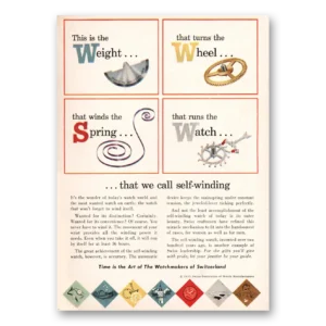 1955 Watchmakers of Switzerland Print Ad | Turns Wheel