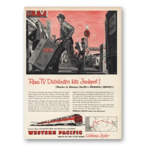 1955 Western Pacific Print Ad | Reno Tv Distributor
