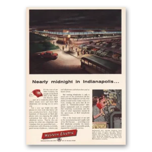 1955 Western Electric Print Ad | Midnight In Indianapolis