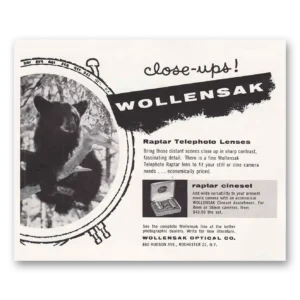 1955 Wollensak Telephoto Lenses Print Ad | Raptar Telephoto
