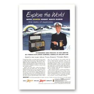 1955 Zenith Radio Print Ad | Short Wave Radio Explore World Macmillan
