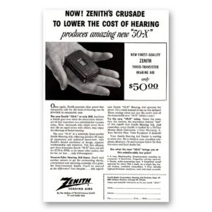 1955 Zenith Hearing Aid Print Ad | Crusade