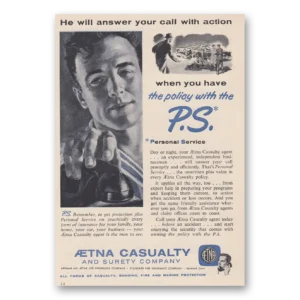 1956 Aetna Insurance Print Ad | He Will Answer