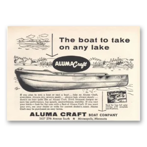 1956 Aluma Craft Boat Company Print Ad | Boat To Take