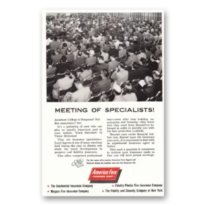 1956 America Fore Insurance Print Ad | Meeting Specialists